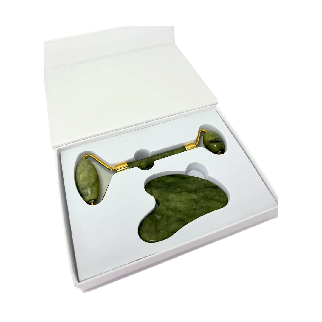 Gua Sha & Jade Roller Set for Facial Sculpting & Skin Care