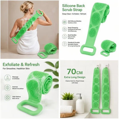 🛁Summer Limited-Time 60% OFF 💦Silicone Bath Brush Double-Sided Exfoliating Back Scrubber