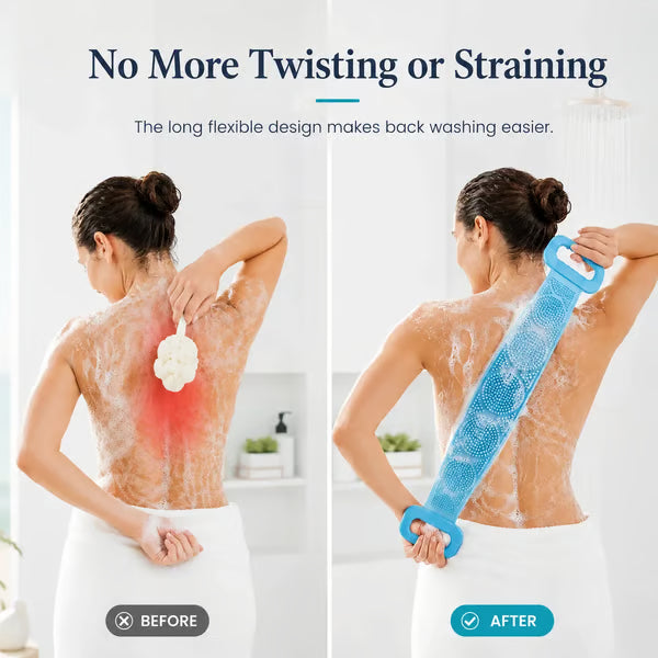 🛁Summer Limited-Time 60% OFF 💦Silicone Bath Brush Double-Sided Exfoliating Back Scrubber