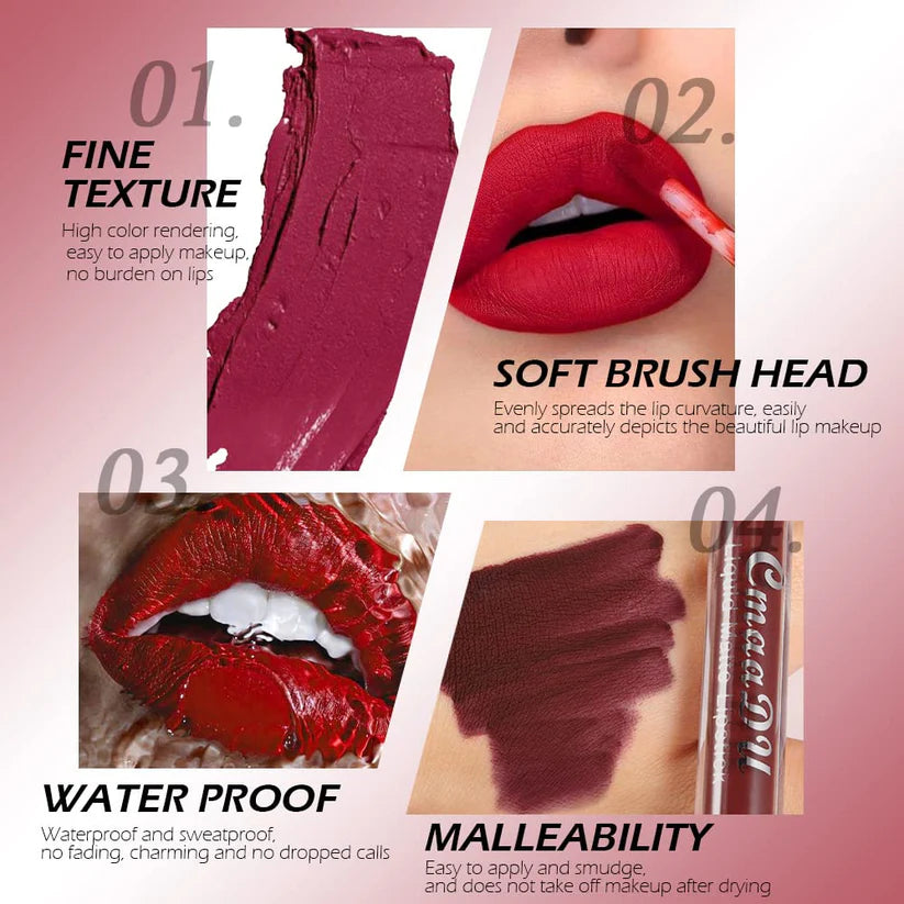 🔥Last Day 50% OFF🔥10-Piece Matte Waterproof Lip Gloss Set – Bold Color, All-Day Stay