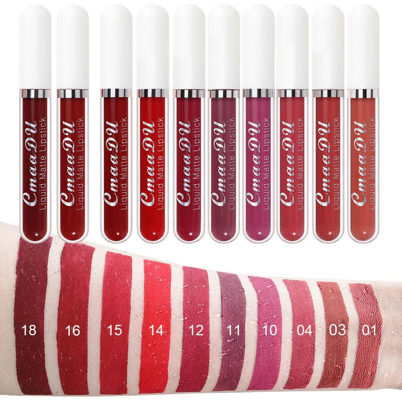 🔥Last Day 50% OFF🔥10-Piece Matte Waterproof Lip Gloss Set – Bold Color, All-Day Stay