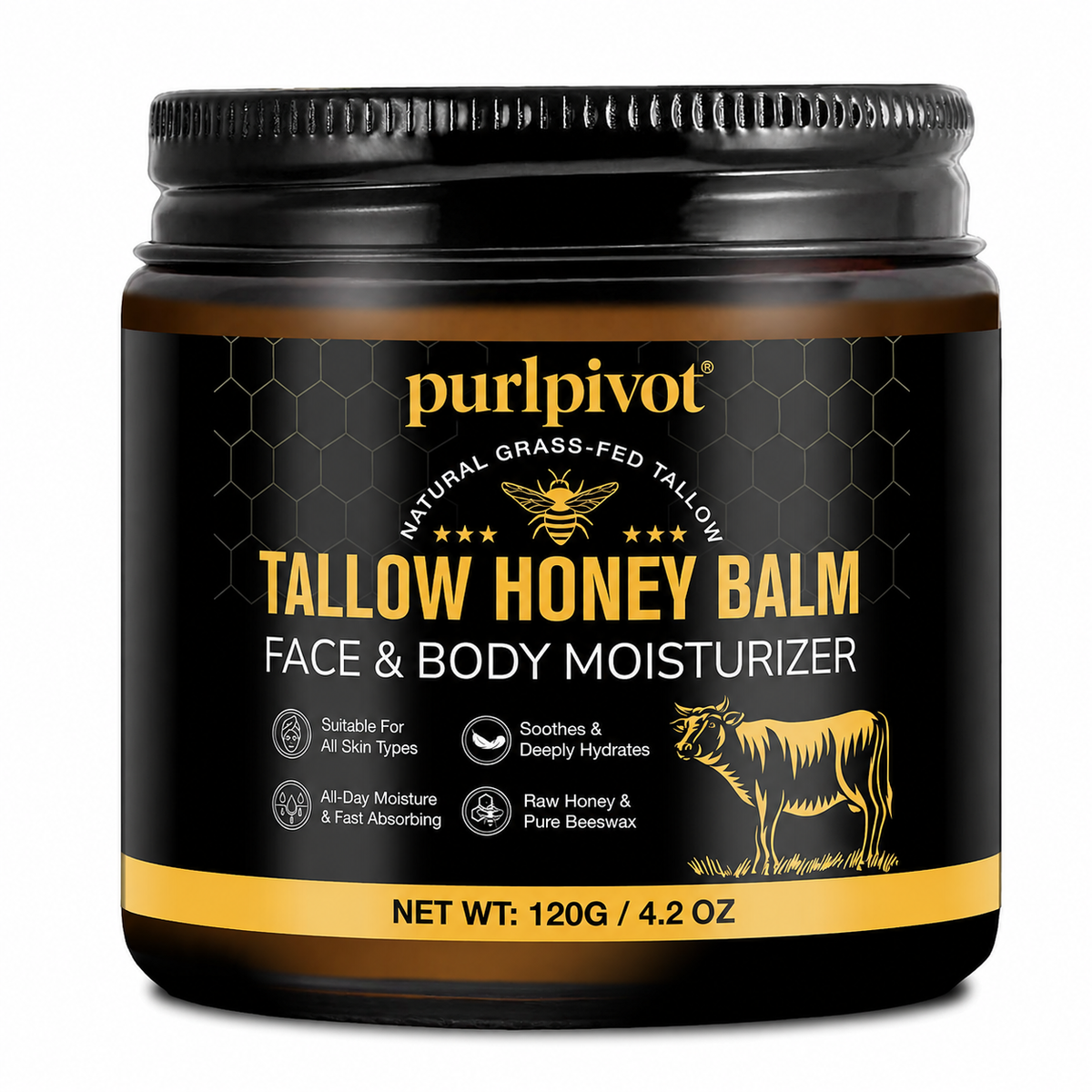 Tallow Honey Balm Moisturizer for Face & Body 120g / 4.2 OZ