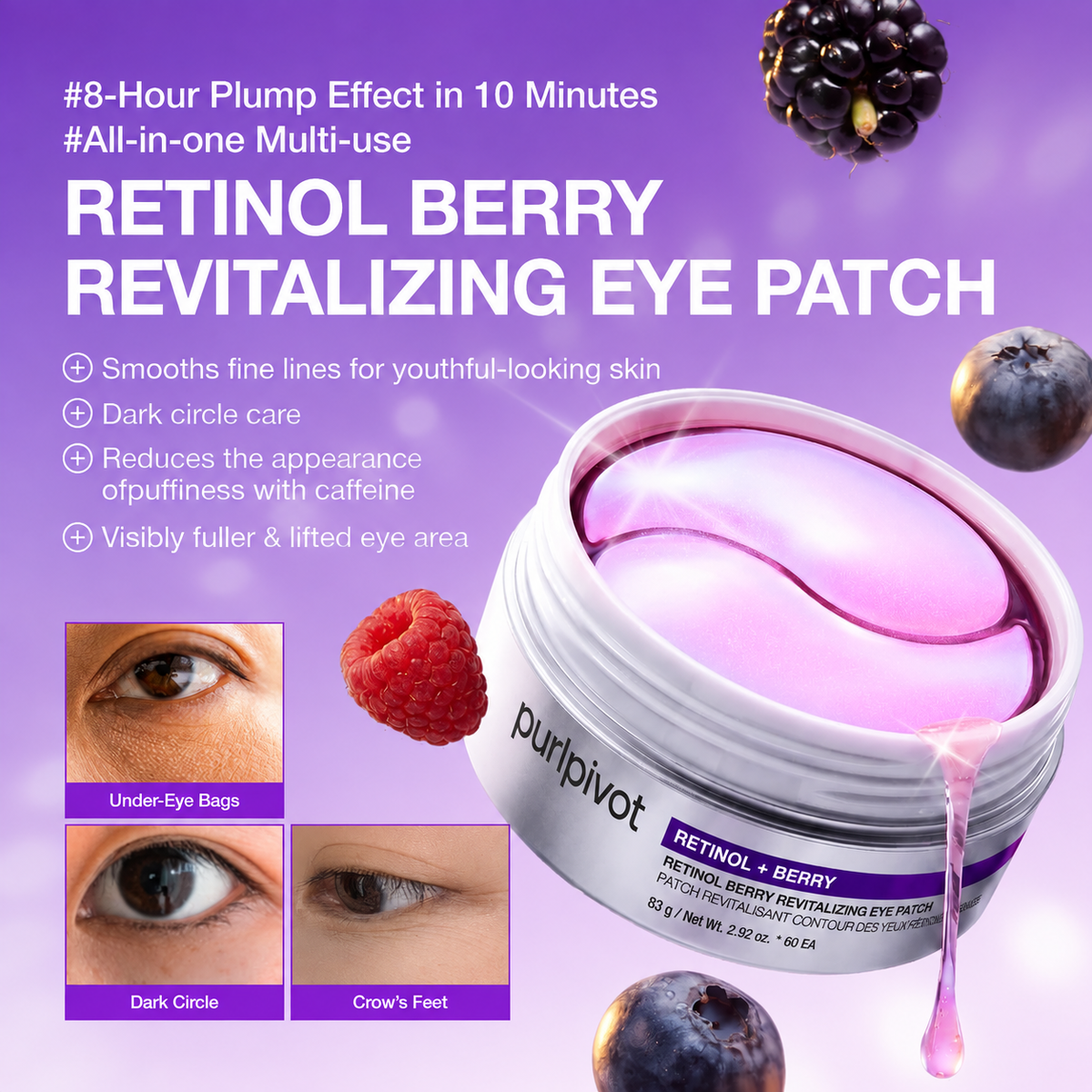 Retinol Under Eye Mask Patch for Puffy Eyes, Dark Circles and Fine Lines