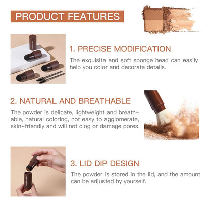 Eye-Brow Stamp Stencil Kit with 10 Reusable Eyebrow Stencils & 2 Brushes