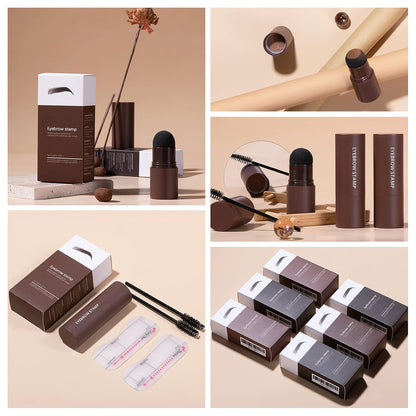 Eye-Brow Stamp Stencil Kit with 10 Reusable Eyebrow Stencils & 2 Brushes