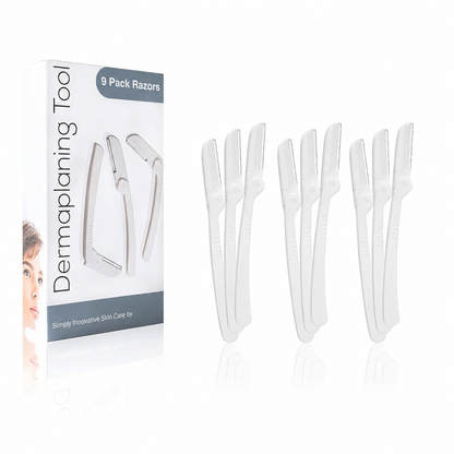 Pack of 9 Face Razors for Peach Fuzz & Eyebrows