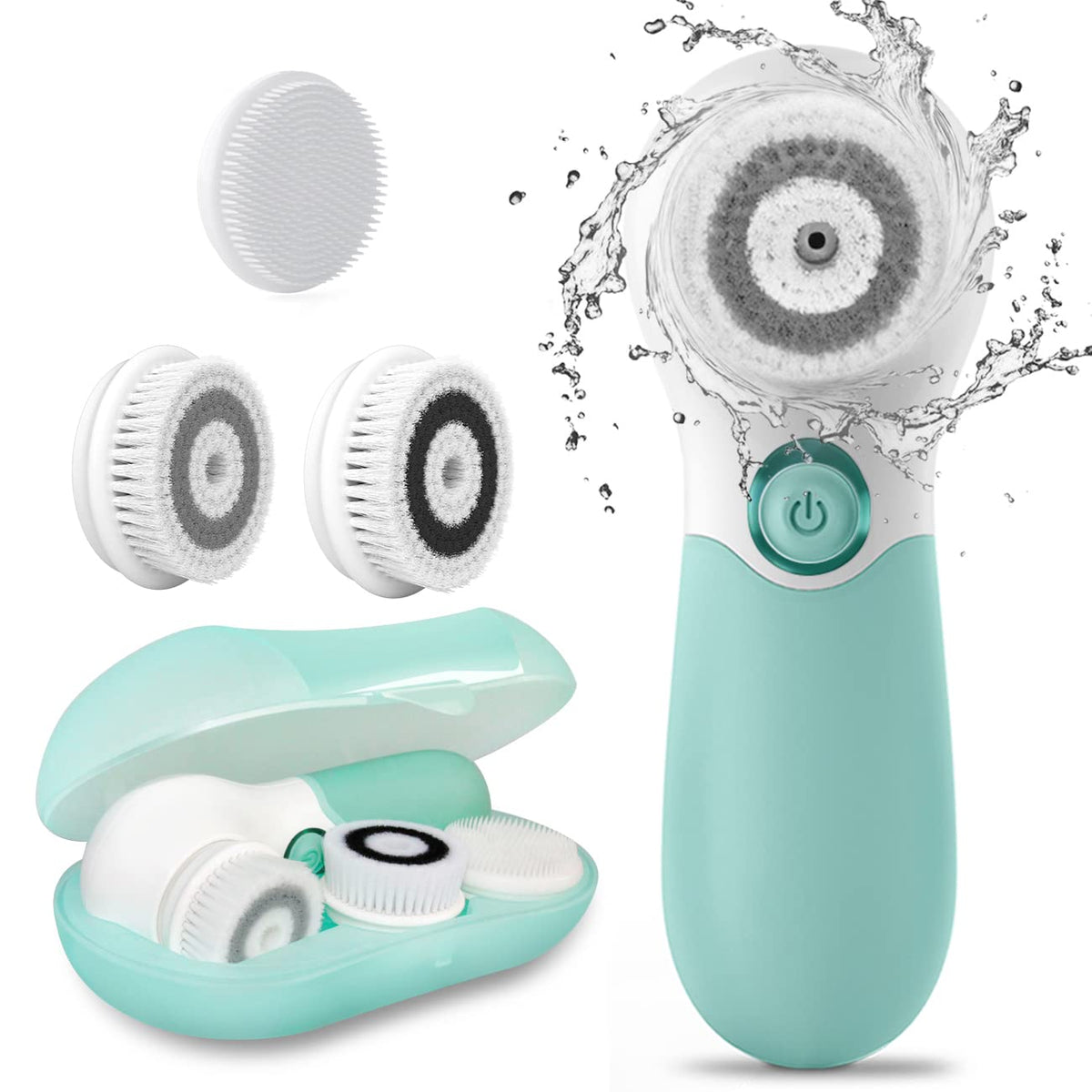 Facial Cleansing Brush Electric Facial Exfoliating Massage Brush with 3 Cleanser Heads