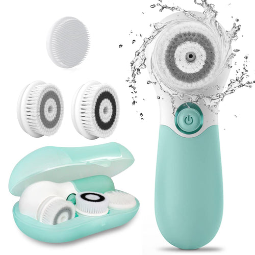 Facial Cleansing Brush Electric Facial Exfoliating Massage Brush with 3 Cleanser Heads