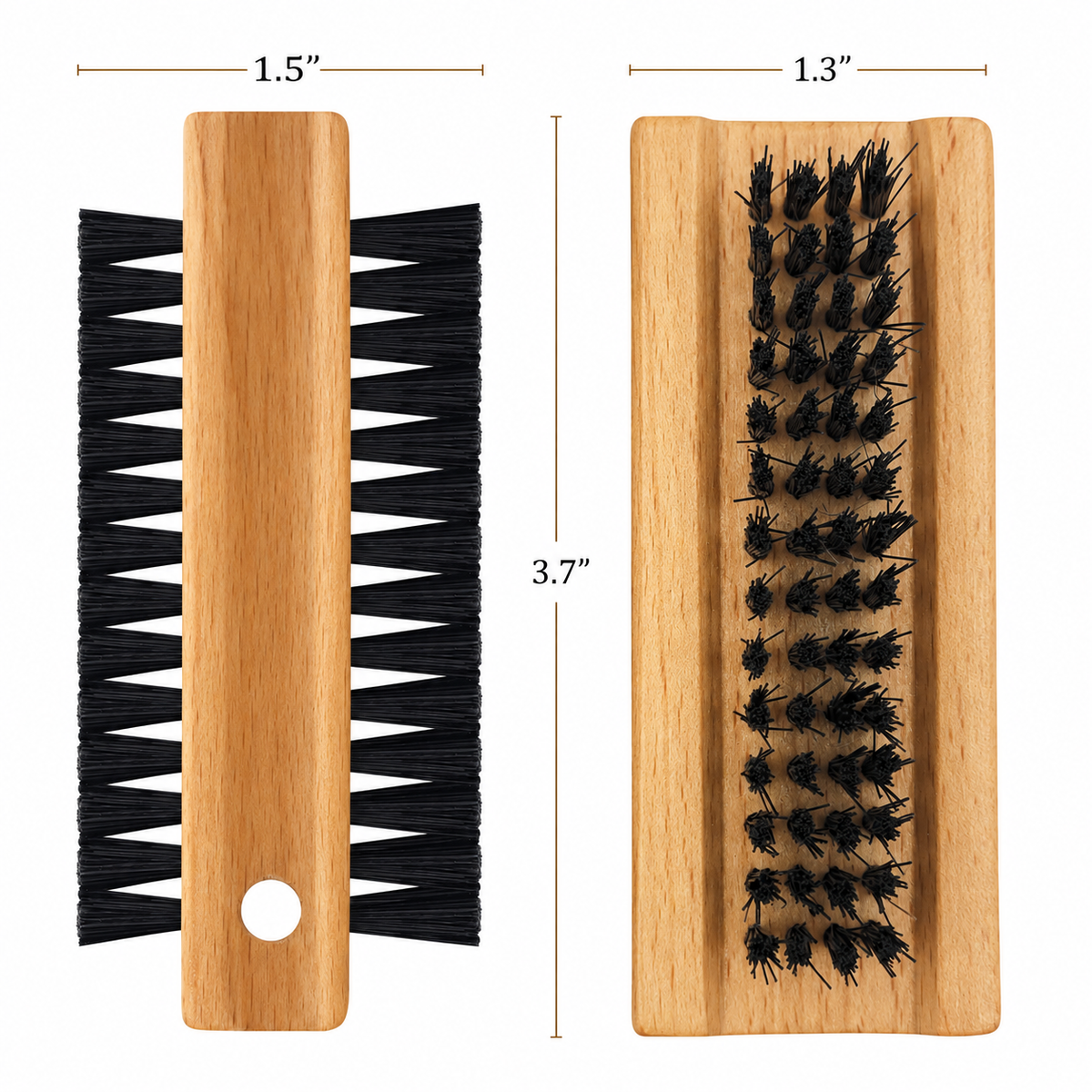Wooden Cleaning Finger Nail Brush with Nylon Charcoal Bristles