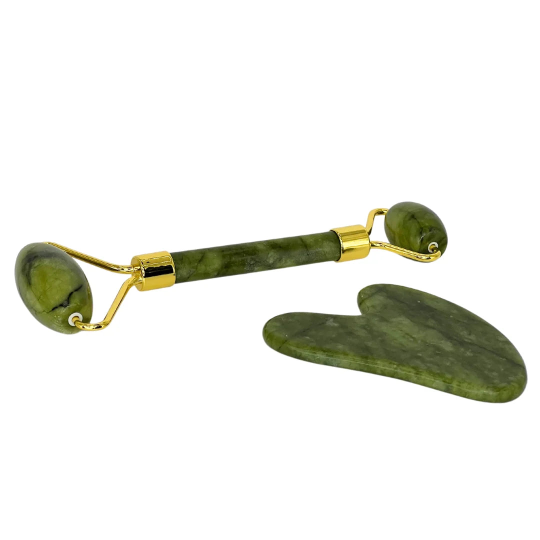 Gua Sha & Jade Roller Set for Facial Sculpting & Skin Care