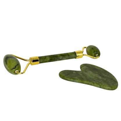Gua Sha & Jade Roller Set for Facial Sculpting & Skin Care