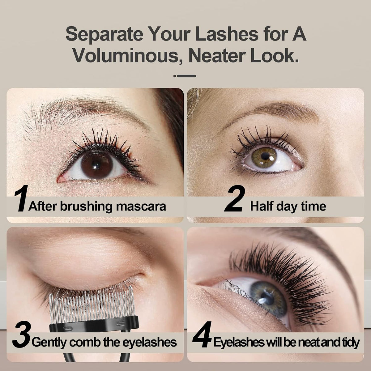 3 Pieces Eyelash Comb Lash Separator Tool Brow Brush Set