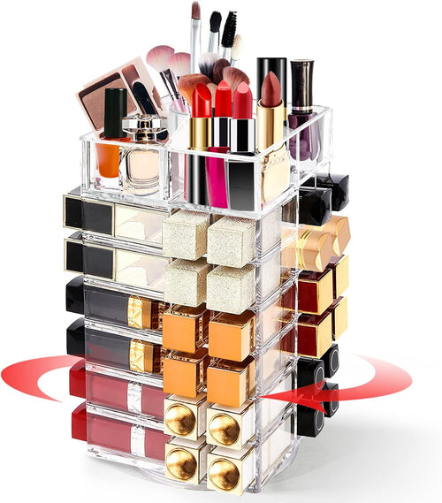 Rotating Lipstick Organizer with 53 Slots