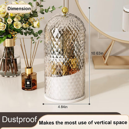 Makeup Brush Holder with Lid 360 Rotating Makeup Organizer