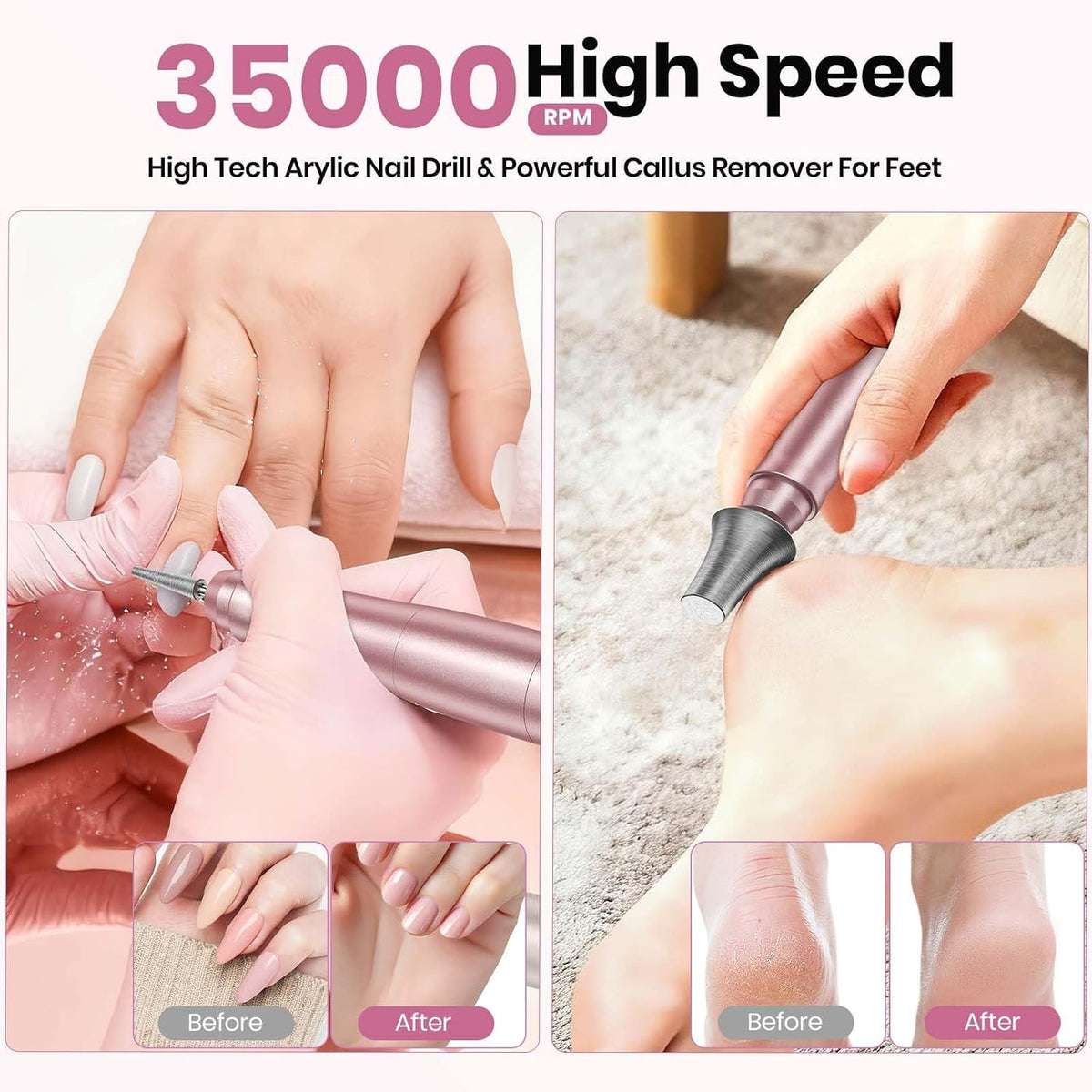 Rechargeable Cordless Nail Drill Art With LCD Display