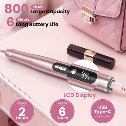 Rechargeable Cordless Nail Drill Art With LCD Display
