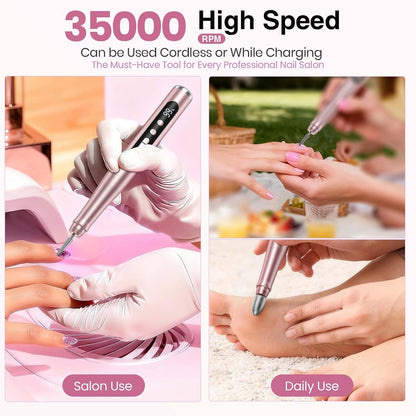 Rechargeable Cordless Nail Drill Art With LCD Display