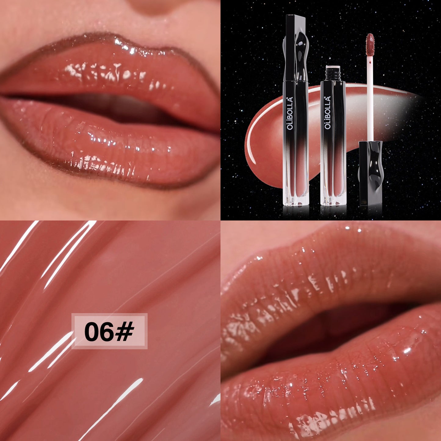 Mirror-finish high-shine lip glaze—transfer-proof waterproof and hydrating.