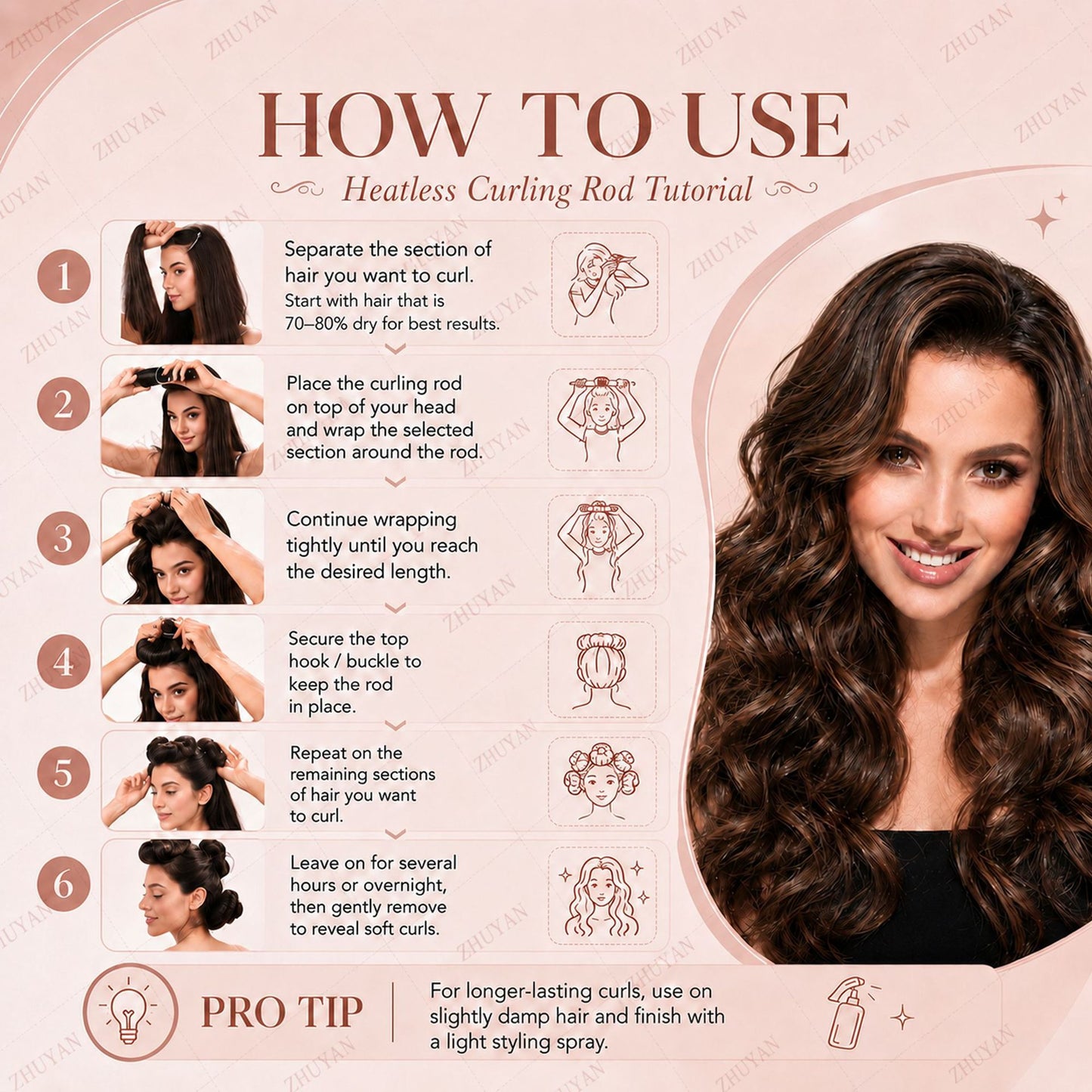 💓Heatless curling headband🔥