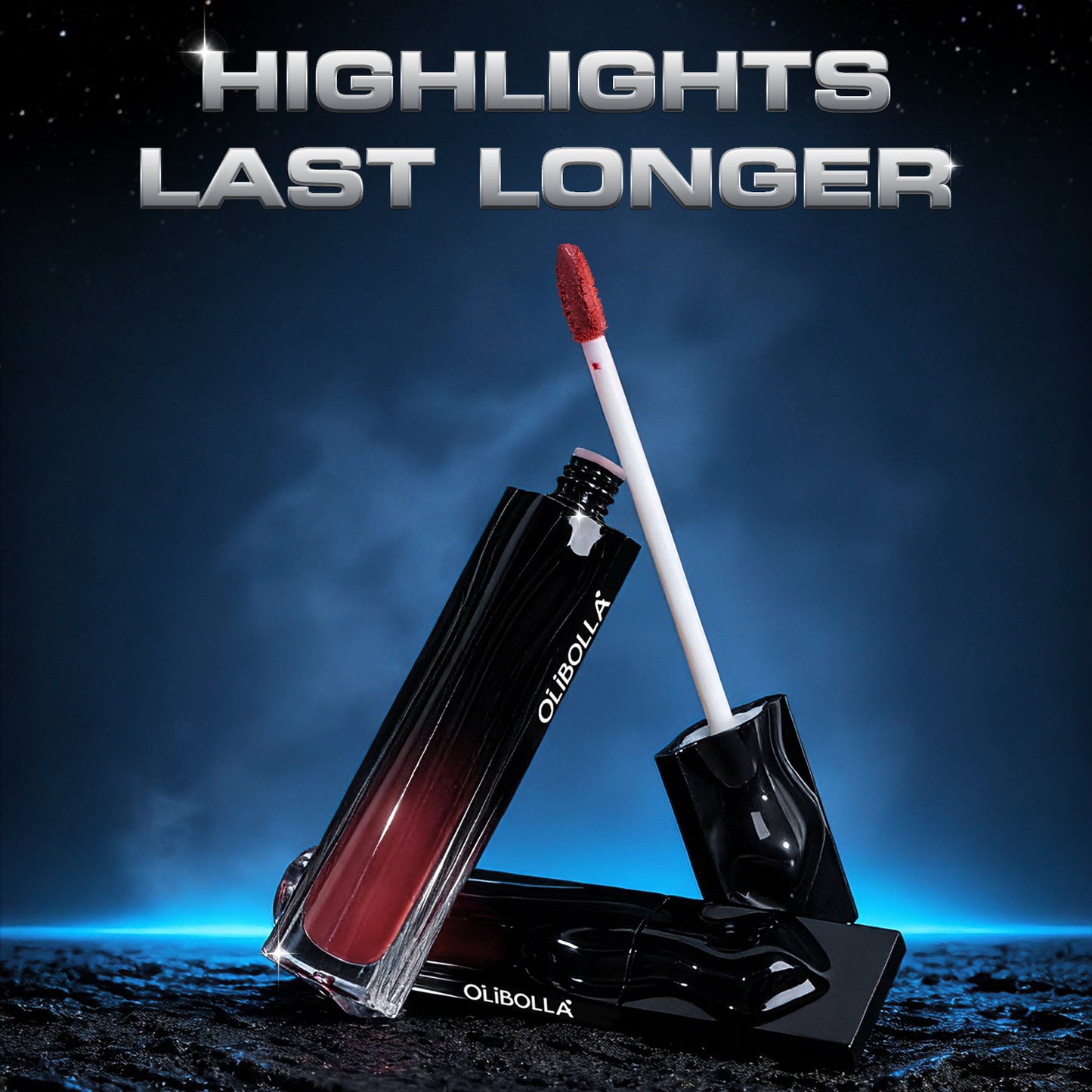 Mirror-finish high-shine lip glaze—transfer-proof waterproof and hydrating.