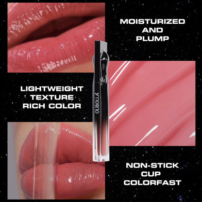Mirror-finish high-shine lip glaze—transfer-proof waterproof and hydrating.