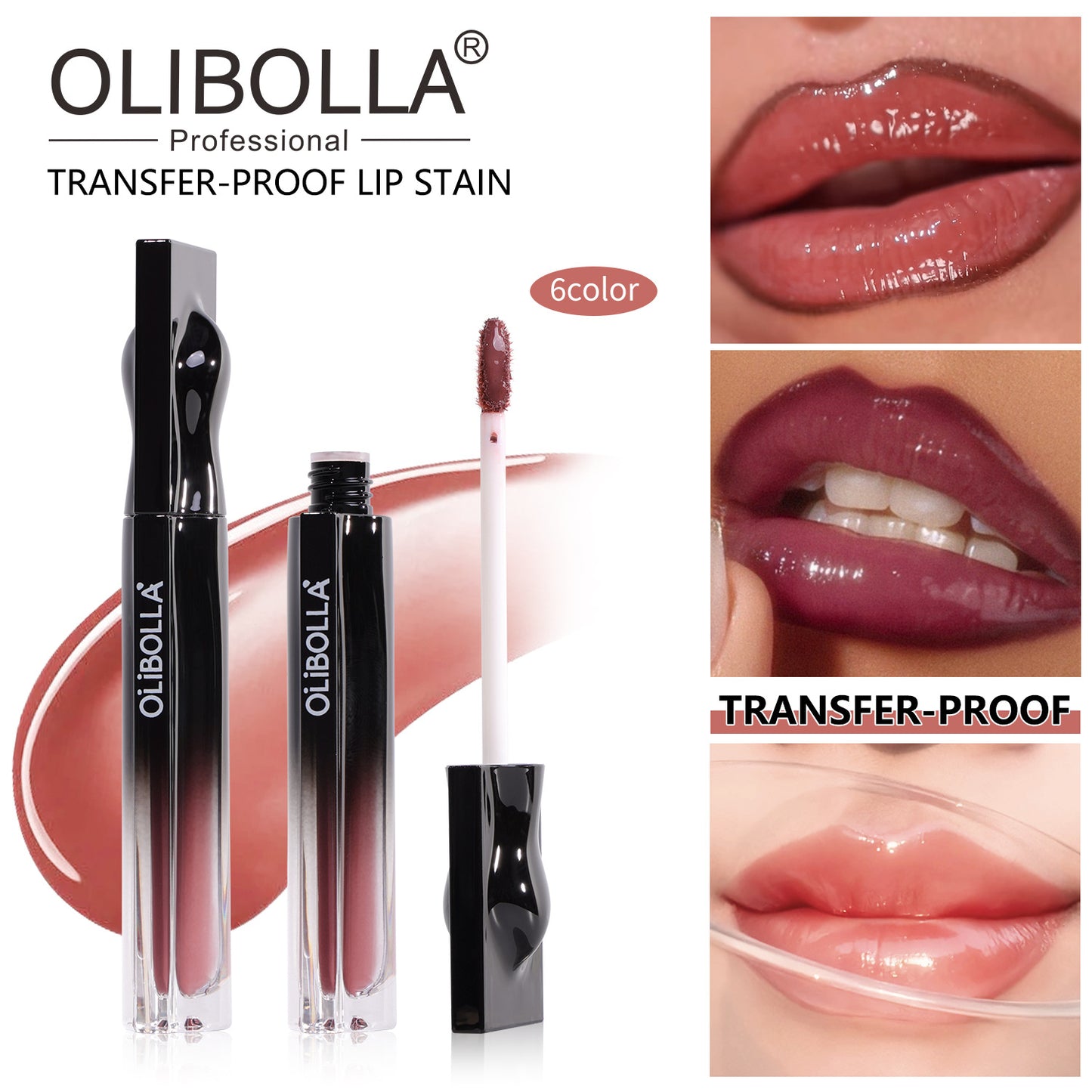 Mirror-finish high-shine lip glaze—transfer-proof waterproof and hydrating.