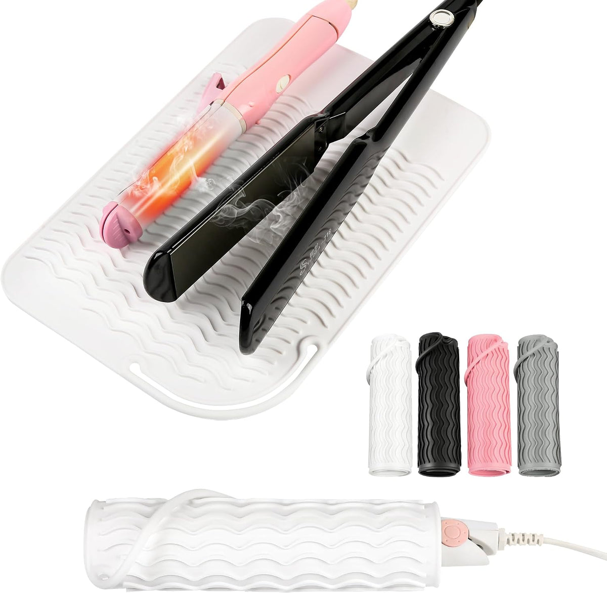 Silicone Heat Resistant Mat for Hair Styling Tools, 11" x 7.5"