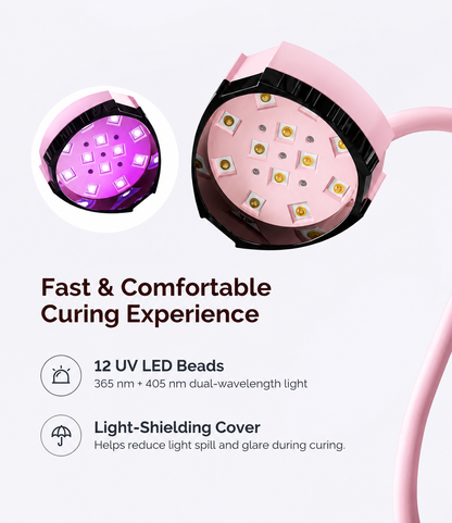 Foldable Cordless Motion-Sensor Gooseneck UV Nail Lamp