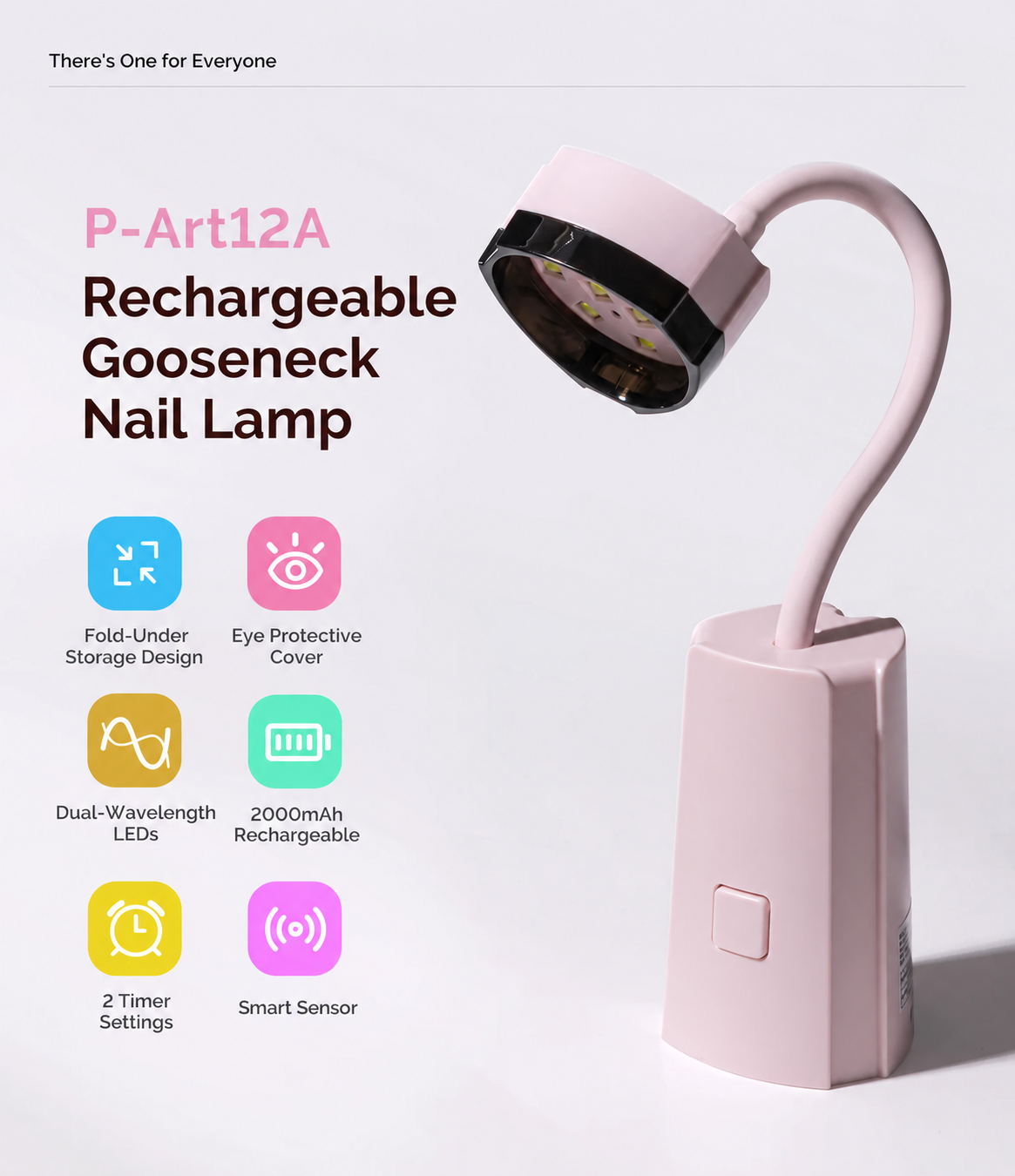 Foldable Cordless Motion-Sensor Gooseneck UV Nail Lamp
