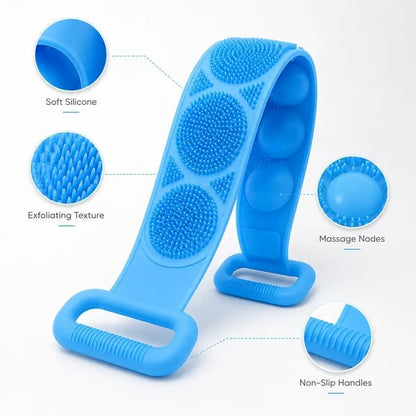 🛁Summer Limited-Time 60% OFF 💦Silicone Bath Brush Double-Sided Exfoliating Back Scrubber