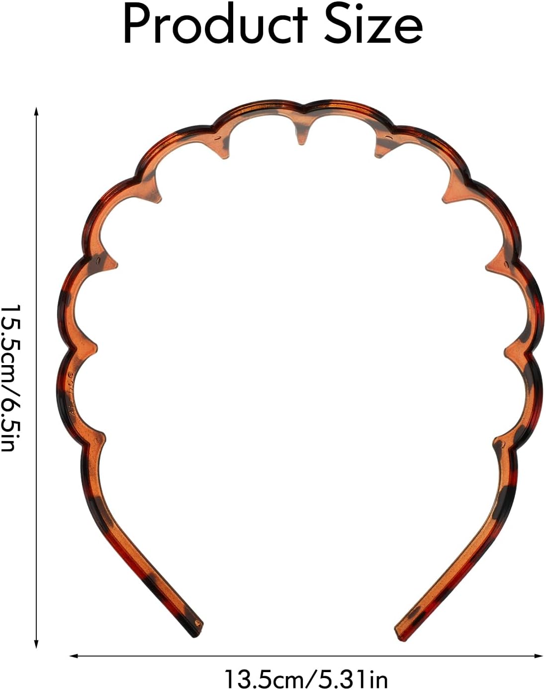Pack of 2 Non-Slip Comb Wavy Headbands with Teeth for Women